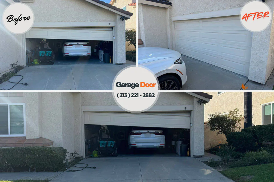 Before and after: garage door repair Florence, SC